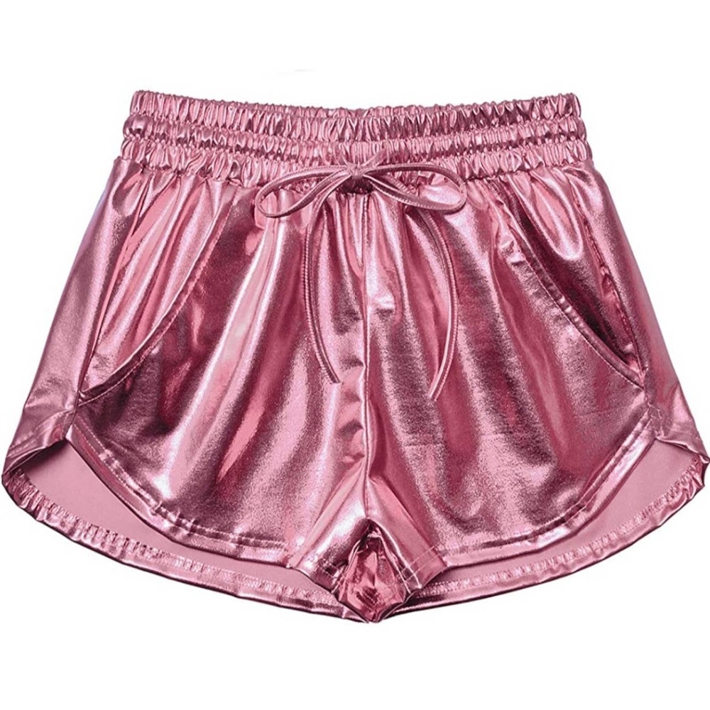 Mirawise Iridescent Metallic Shorts Pink Medium